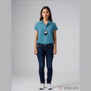 Adidas puremotion shirt ,Medium. Golf shirt.Vietnam. New with tags. Aqua.